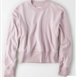 Fleece cropped crew American Eagle
